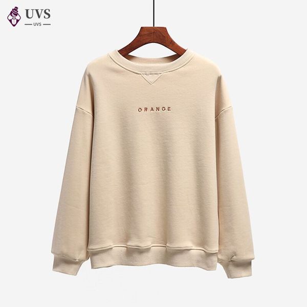 

thick plus hoodies women fleece embroidery letter casual 2020 fashion autumn winter korean harajuku female sweatshirts pullovers, Black