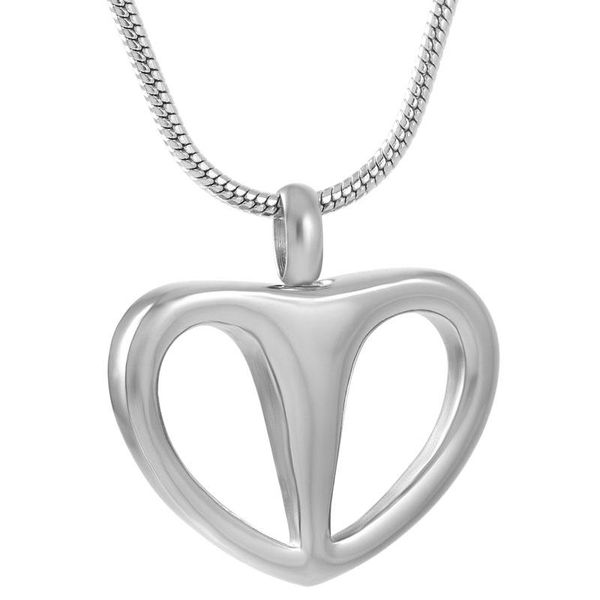 

chains ijd9155 stainless steel cremation hollow pendant necklace ashes commemorative suitable for female girls, Silver