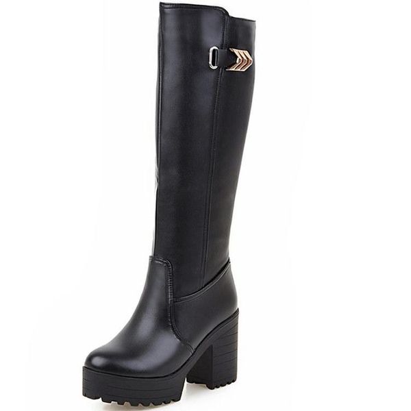 

round toe boots flat platform women's rubber shoes rain booties woman 2020 high heels clogs stiletto over-the-knee, Black