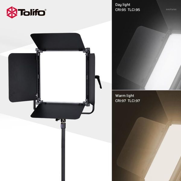 

flash heads tolifo gk-s100b pro 900 leds cri 95+ bi-color led camera po video light ultra bright pography studio with barn-door1