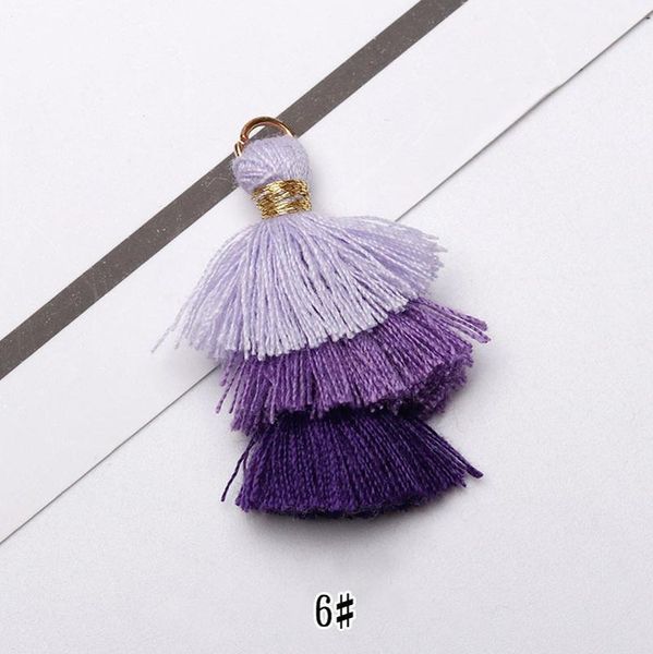 

6pcs lot 35mm three layers overlapping tassels silk fringe sewing tassel decorative key tassels for curtain home decoration h jllynv