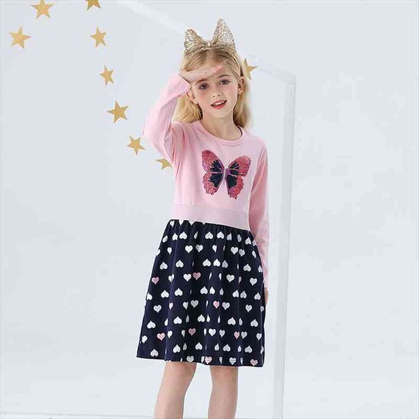 

long sleeve dress for kids girls princess dresses sequin butterfly clothing children fancy party costume girls princess clothes, Red;yellow