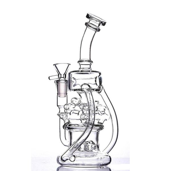 Yelkenli Sigara Boru Cam Bongs Percolator Narchahs Kalın Bükülmüş Boyun Cam Bong Dab Rig Şeffaf Sevimli Su Bisbler Borular Ile 14mm Erkek Eklem Temizle Bowl