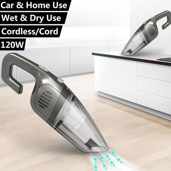 

120w 2600mah rechargeable cordless/cord car vacuum cleaner wet & dry dual-use auto portable vacuum cleaner handheld for home car1