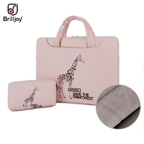 

brilljoy scratch-proof waterproof lapbriefcase handbag for 13 14 15inch cartoon painted travel bag for men and women new
