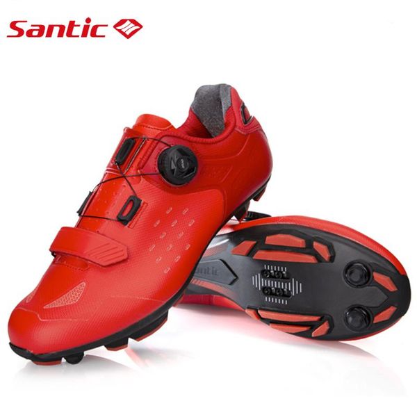 

cycling footwear santic mountain bike shoes carbon fiber ultralight wear-resistant non-slip rotating buckle automatic lock outdoor, Black