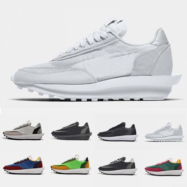 

white nylon pine green gusto pigeon nyc pigeon x ldv waffle daybreak trainers mens running shoes jogging women men sports sneakers