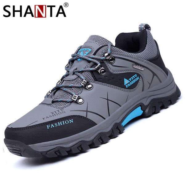 

shanta мужчины boots кожа открытый кроссовки зима высокого качества удобные мужчины повседневная обувь zapatos de hombre плюс размер 47 2010, Black