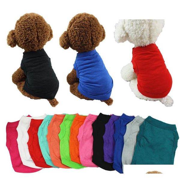 

pet vest summer puppy dog clothes vest t-shirt cotton small dog cat dogs clothing solid white black apparel clothes pet shirt dlh366 hceag