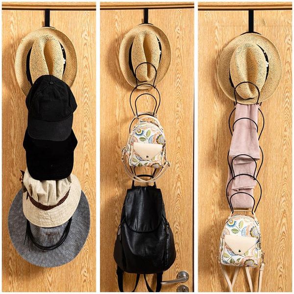 

simple creative multi layer hanging chain coat rack door without nail hook closet wrought iron bag scarf storage rack