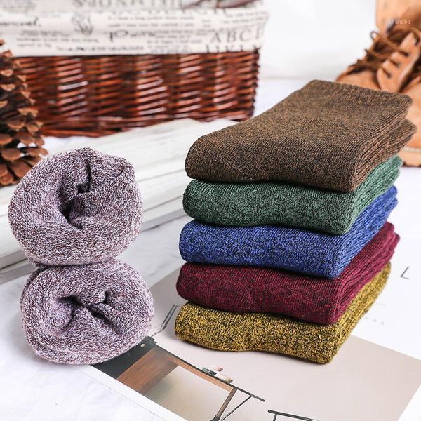 

5pairs/lot retro style thick cotton socks men's winter warm socks1, Black