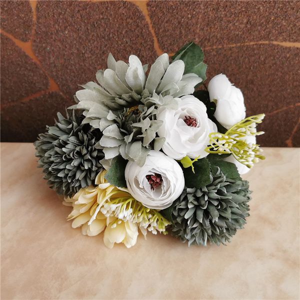 

handmade silk living room home decoration artificial bridal flowers bride bouquet wedding 3 nliph