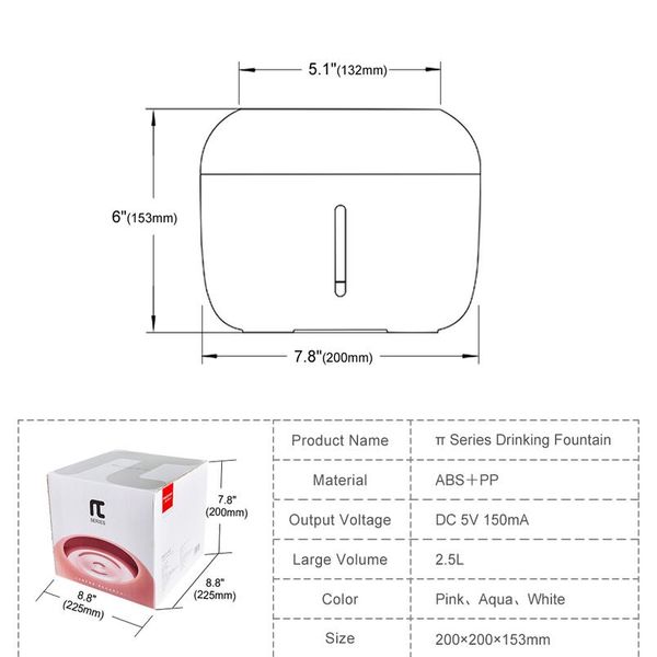 

2.5l pet cat fountain drinking matic cat fountain water drinking feeder dogs cats water dispenser drinking bowl elec jllnls
