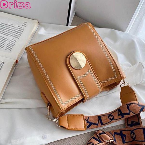

дрига женщины повседневная сумка 2020 новый модные broadband bucket bag женский сплошной цвет мешок кожи плеча