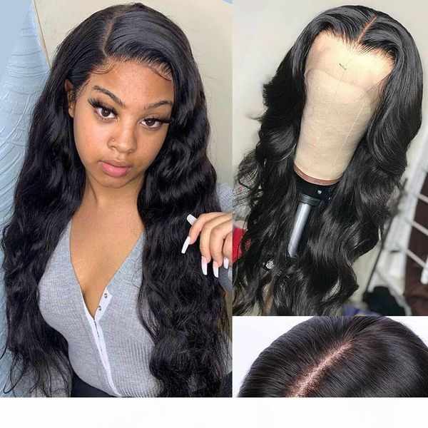 

beauty pre plucked lace front wig natural hairline body wave full lace human wigs natural color for black women with baby hair, Black;brown