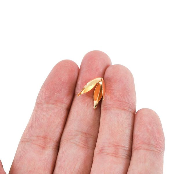 

100 шт. / лот milve золотые цветы филигранные лепестки бусины шапки выводы насыпные конечные оспределительные часы bub cap для ювелирных изд