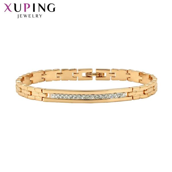 

xuping fashion jewelery vintage style gold color plated rhinestone bracelets for women christmas gifts 71311, Black