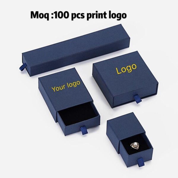 

10шт заказ бумажной коробка роскошный белый / коричневый / коробок black / silver бумага для ювелирных изделий кольца упаковки специально от