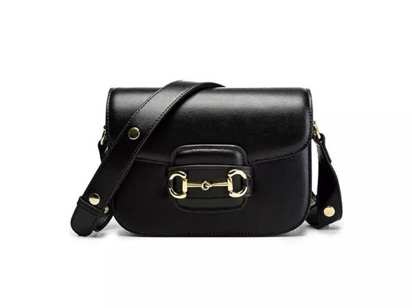 

women crossbody messenger handbags good quality leather bags classical style saddle bag dust bag box#1955 bags