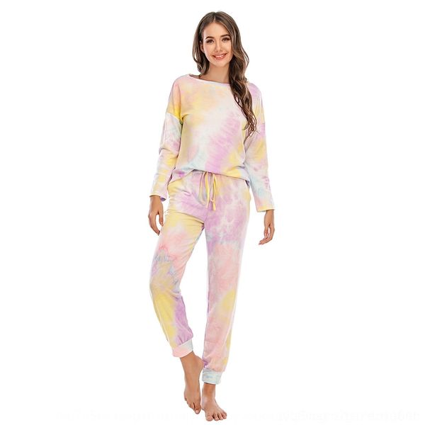 

vyigt горячих продаж 2020 осенью и зимой печать случайных галстук окрашенных одежд градиентных пижамы набор домой домой набор setclothes с д, Gray