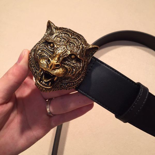 

2018 мужчины черный пояс натуральная кожа деловые ремни чистый цвет пояс тигр узор ремень пряжка бесплатная доставка, Black;brown