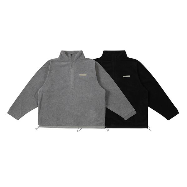 

hip hop casual fear of god essentials hoodie latter style mens womens street fog essentials hoodies, Black