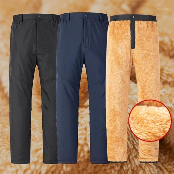 

velvet pants men winter fleece warm tactical pants winter men's trousers casual wool liner thick windproof trousers men1, Black