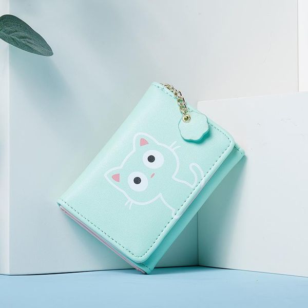 

2020 new women wallets lovely cat card holder small wallet women's short design purse girls wallet cash holder