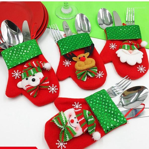 

christmas decorations xmas decor snowman kitchen tableware holder pocket dinner cutlery bag hang decoration1