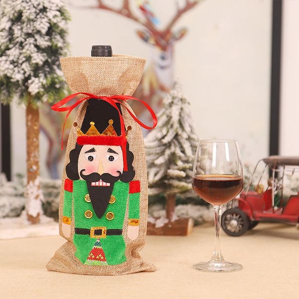 

qifu christmas red wine bottle covers bag linen holiday santa claus champagne bottle cover christmas decorations for home bbyqbj lipper