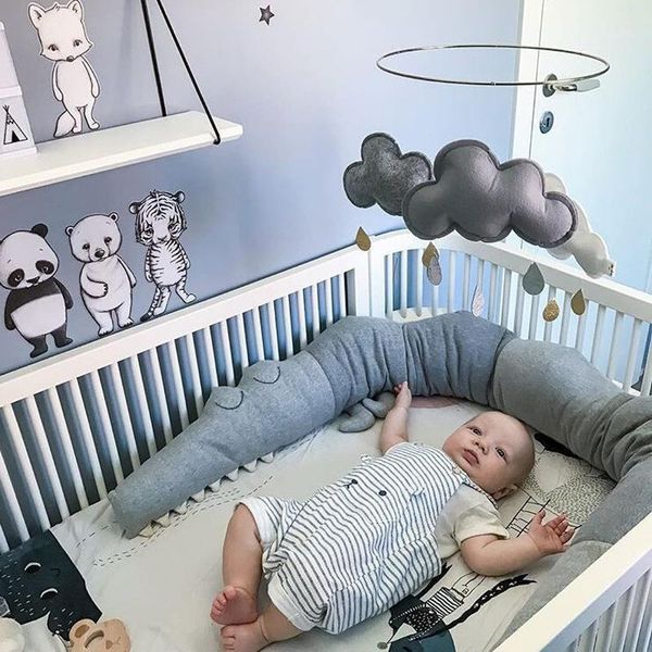 

bedding sets born crib bumper comforting crocodile pillow baby room decor toys bed bumpers infant cot protection accessories 185cm1