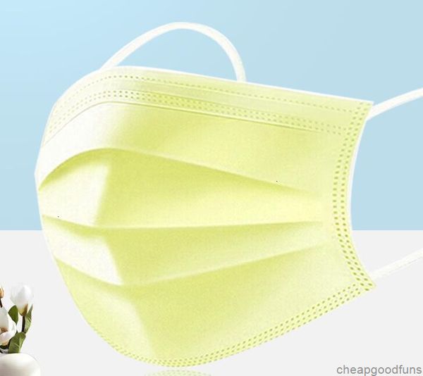 

face in stock 2021colorful mask 3 layer balck gray pink dust mouth masks cover 3-ply non-woven