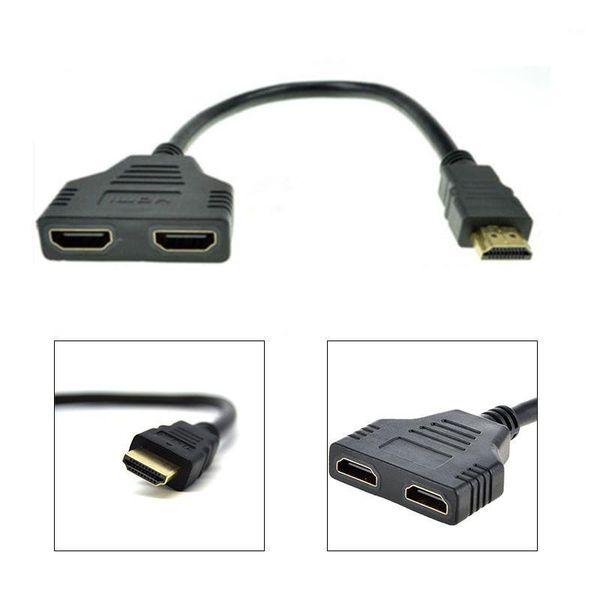 

1pcs 30cm 1080p port male to 2 female 1 in 2 out splitter cable adapter converter s0n80 p0.5 new1