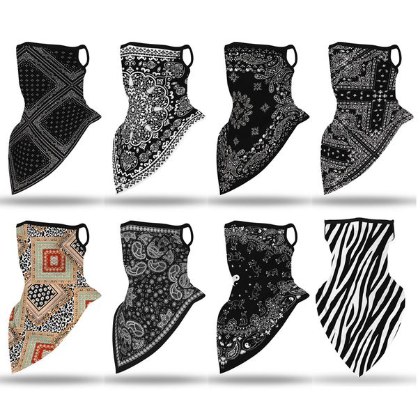 

2020 bandanas for women men ear loops face scarf neck gaiter dustproof windproof uv protection balaclava for sports outdoors,motorcycle mask, Black