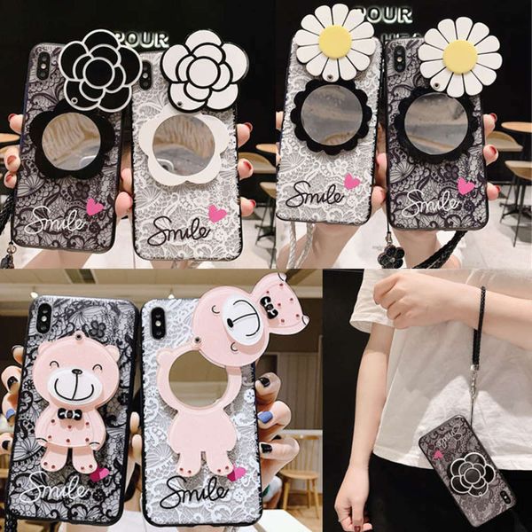 

bgrfsamsung galaxy s8, s9, s10 lite, s7, s6 edge plus, c5, c7, c9, note 8, 9 lace mirror and flower caseswza