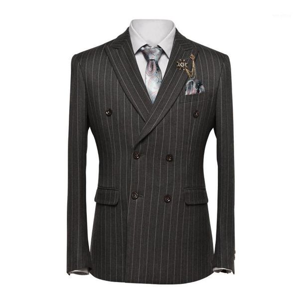 

tpsaade mens suits real pictures brand men's suit wedding dress groom set 2 sets (jacket+pants) slim fashion stripe tuxedo 3661, White;black