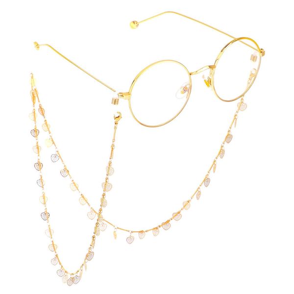 

2021 simple casual fashion mask chain gold color hollow heart glasses chain reading glasses sunglasses chain h jllvef