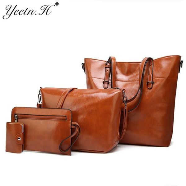 

yeetn.h 4 установить мода женщины pu кожа сумка vintage дизайнер сумки высокого качества женский bolse sac m5037