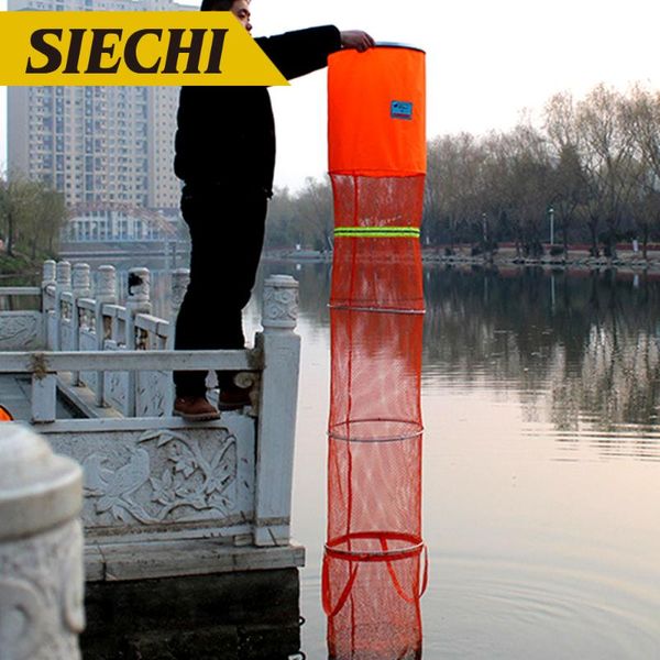 

fishing accessories net cage utility folding fish care creel tackle small mesh 25cm/33cm diameter