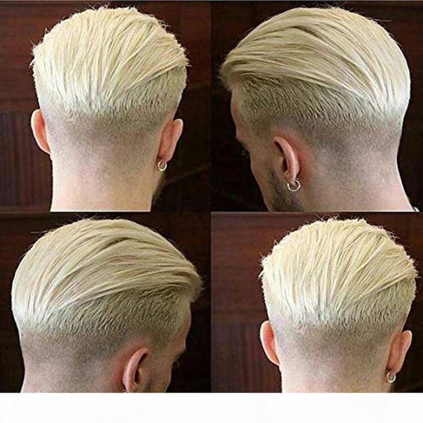 

мужская toupee 10x8 дюймов все pu основа 0.04mm super soft thin skin 100% европейского remy человеческих волос тупеют мужчины, Black