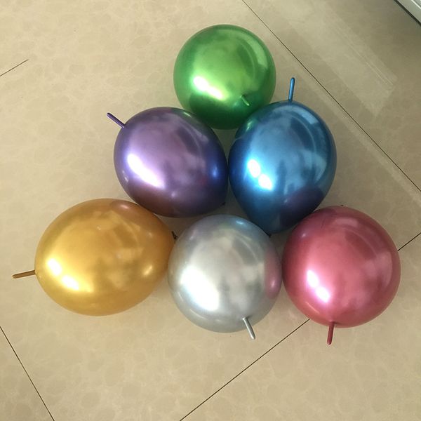 

50pcs metallic link balloons 10 inch tail balloon party decoration kids toys chain garland link wedding birthday party supplies 1027