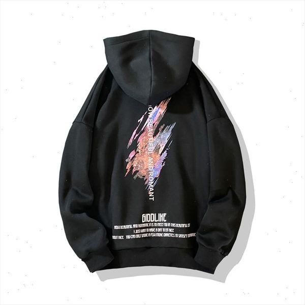 

2021 casual new men classic hip hop black hoodies sweatshirts streetwear one piece brand black grey