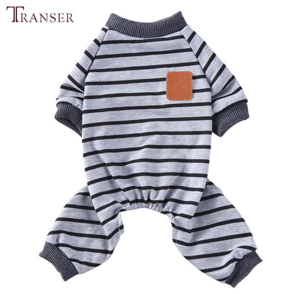 

classic striped dog jumpsuit cotton pet dog clothes autumn winter warm pet rompers homewear comfortable pajamas 208