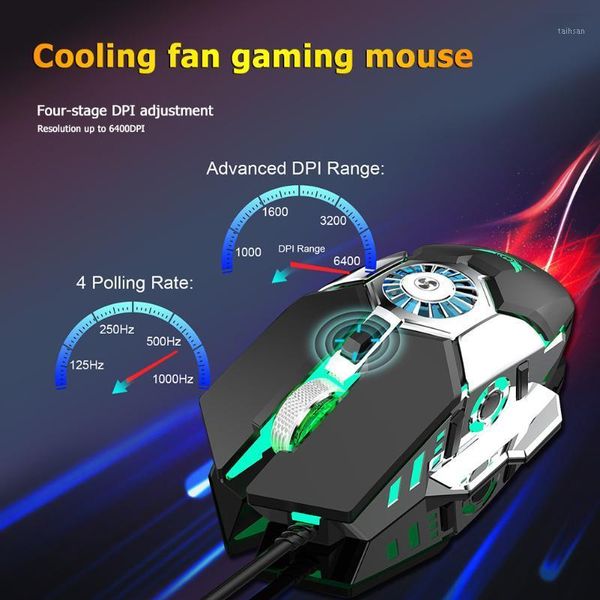 

mice 2021 g22 rgb light cool fan wired gaming mouse 7 buttons computer pc lapusb for pubg with cooling 1
