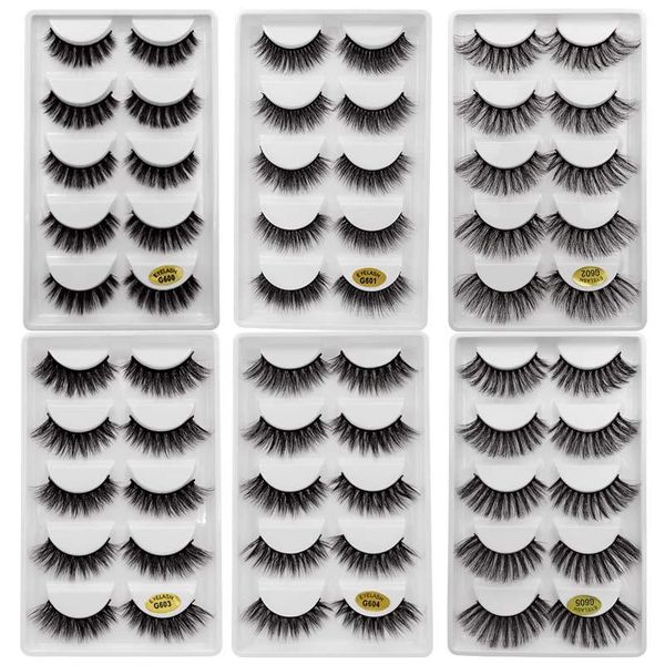 

30pairs/lot natrual 3d mink eyelashes false lashes bulk fluffy mink eyelashes false eyelash kit 6 packs makeups mink faux cils wmthfx