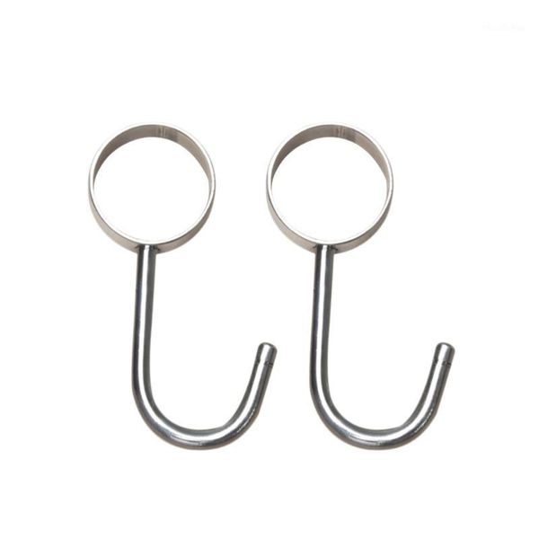 

5pcs kitchen household stainless steel shape hooks clothes hooks wall for home (silver)1