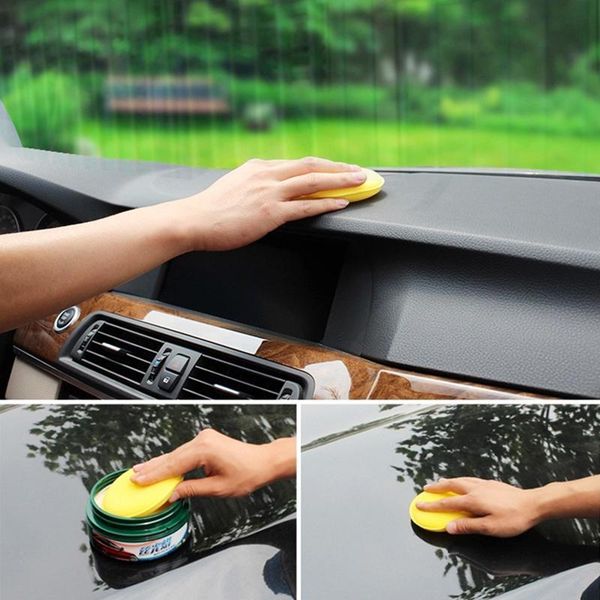 

12 pcs set car wash sponge car cleaning care tools yellow sponges car wax polishing washing tools h wmthfz