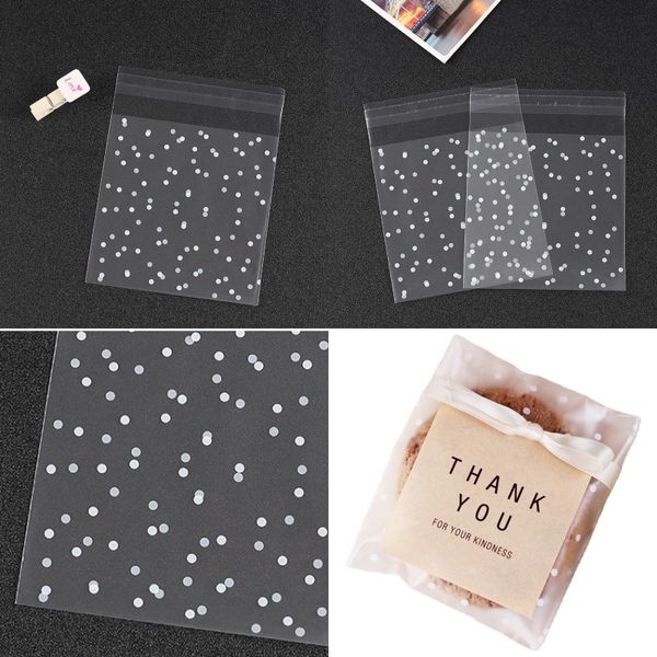 

100pcs transparent packing bag frosting baking tool candy mini self adhesive supply cookies wave point bags party gifts 4 8js5 k2