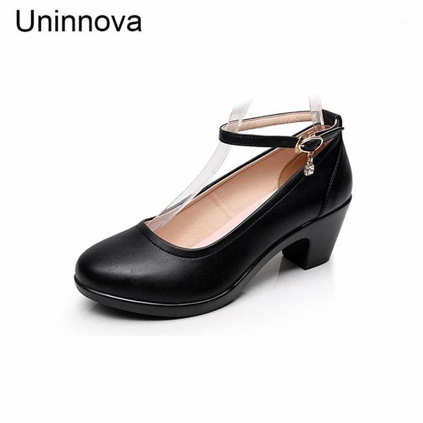 

dress shoes uninnova women's super high heel pumps working career autumn spring genuine leather extral plus size 43 wp0771, Black