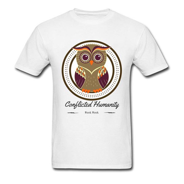 

wise owl conflicted humanity plain white tshirt summer cartoon clothing night walking tee sport hooded sweatshirt hoodie men t shirt